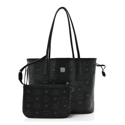 MCM Visetos Small Liz Reversible Shopper Tote Black 3 of 19