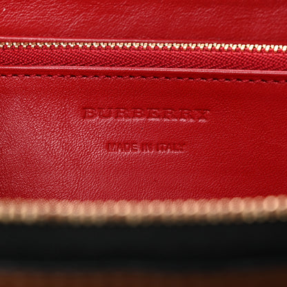 Burberry Calfskin Haymarket Check Elmore Zip Around Wallet Tan 6 of 7