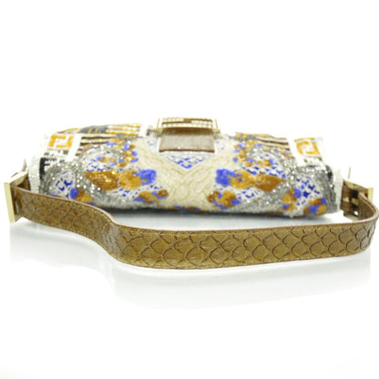 Fendi Python Crochet Beaded Baguette 5 of 12