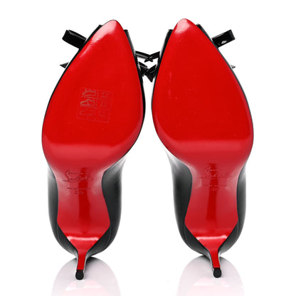Christian Louboutin Kid Patent Tibunodo 85 Pumps 35 Black Red 5 of 8