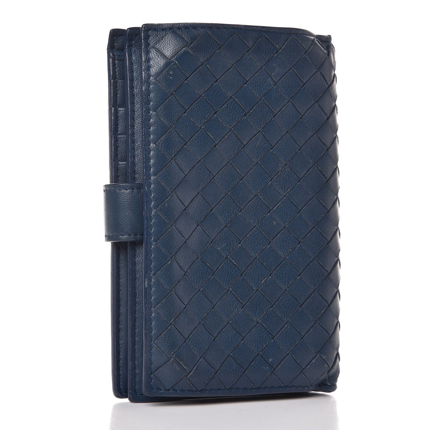 Nappa Intrecciato Continental Wallet Baltic Blue
