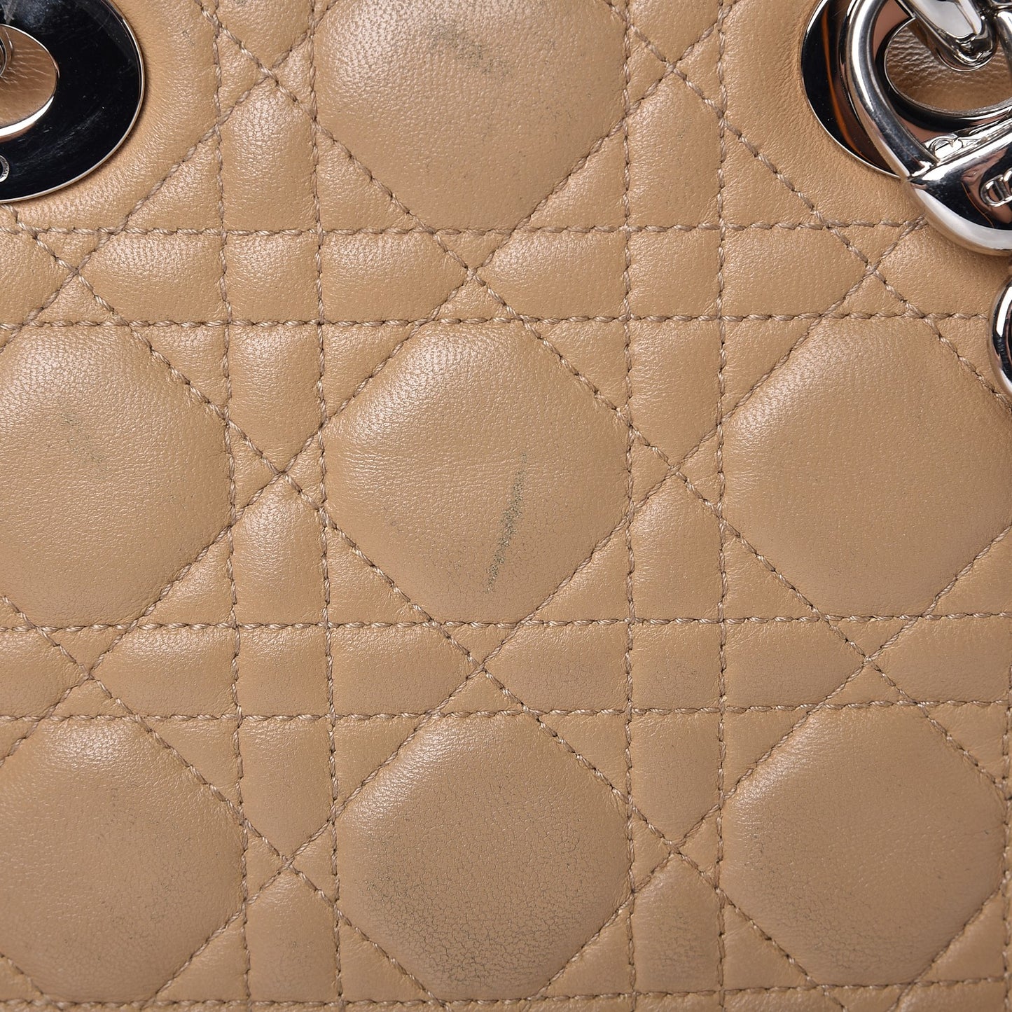 Lambskin Cannage Mini Lady Dior Beige