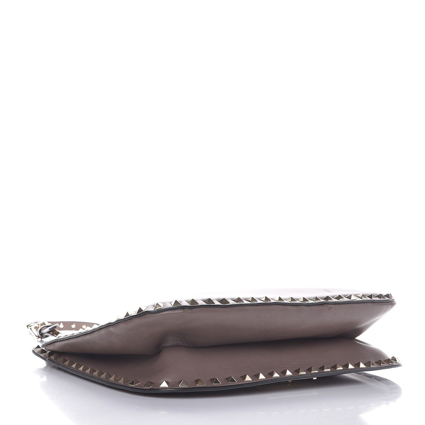 Vitello Rockstud Shoulder Satchel Taupe