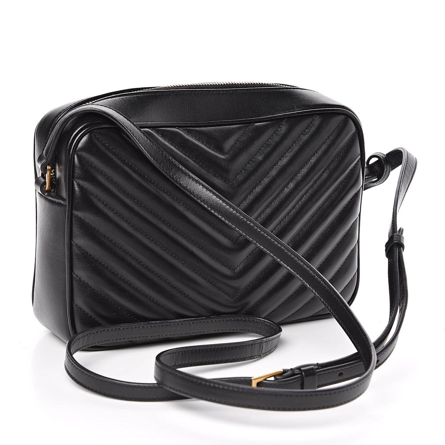 Calfskin Matelasse Monogram Lou Camera Bag Black