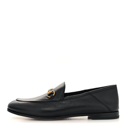 Gucci Lambskin Womens Brixton Horsebit Loafers 37.5 Black 1 of 8