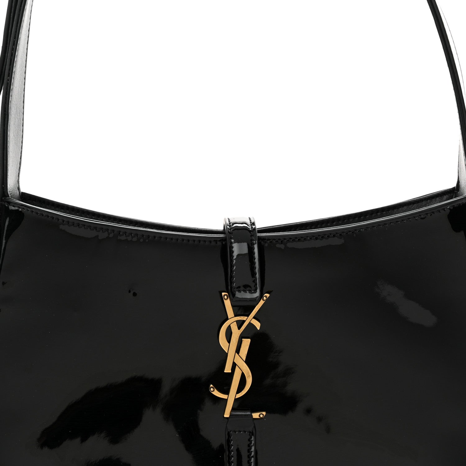 Saint Laurent Patent Calfskin Le 5 A 7 Hobo Black 8 of 15