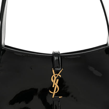 Saint Laurent Patent Calfskin Le 5 A 7 Hobo Black 8 of 15