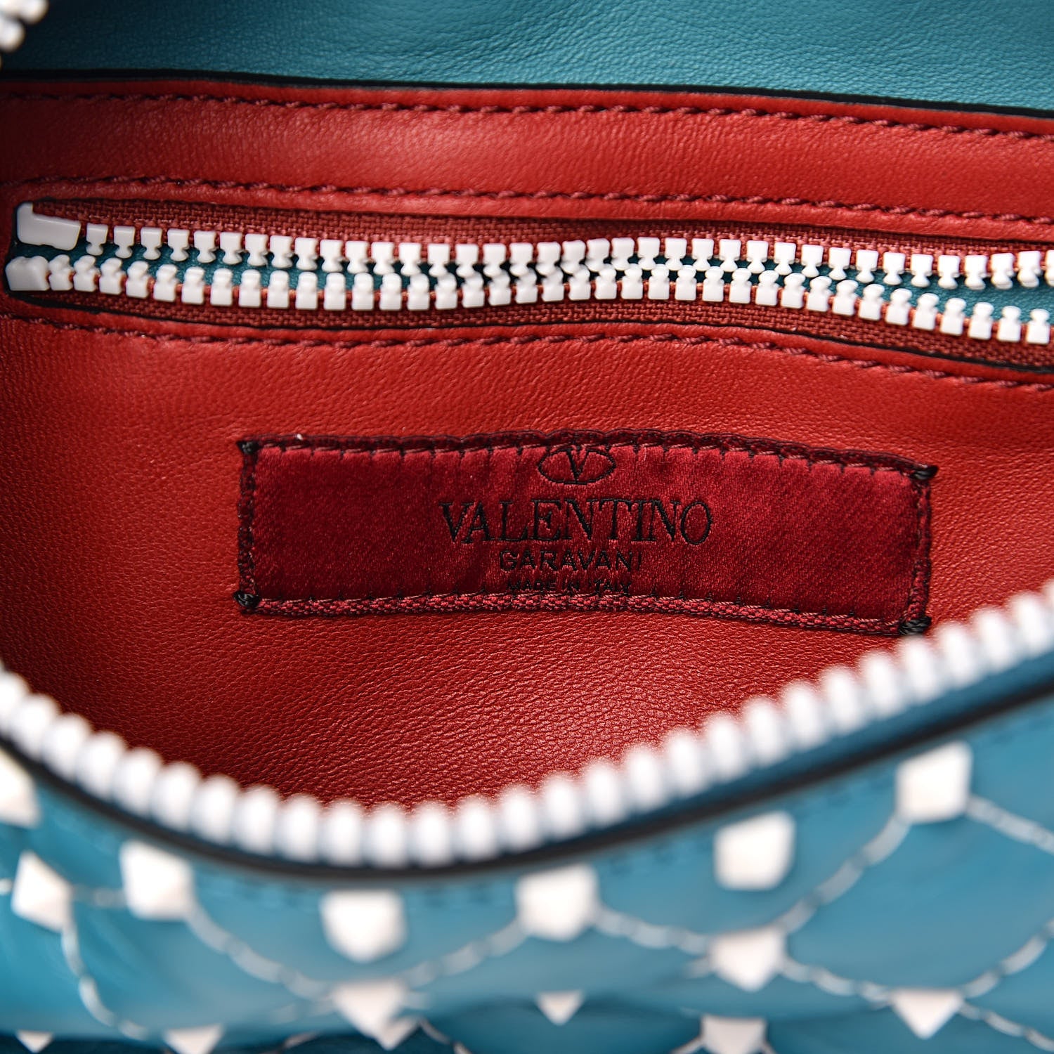 Valentino Garavani Lambskin Free Rockstud Spike Belt Bag 85 Cerulean 6 of 9
