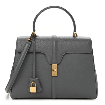 Celine Grained Calfskin Classique 16 Top Handle Bag Medium Grey 1 of 11