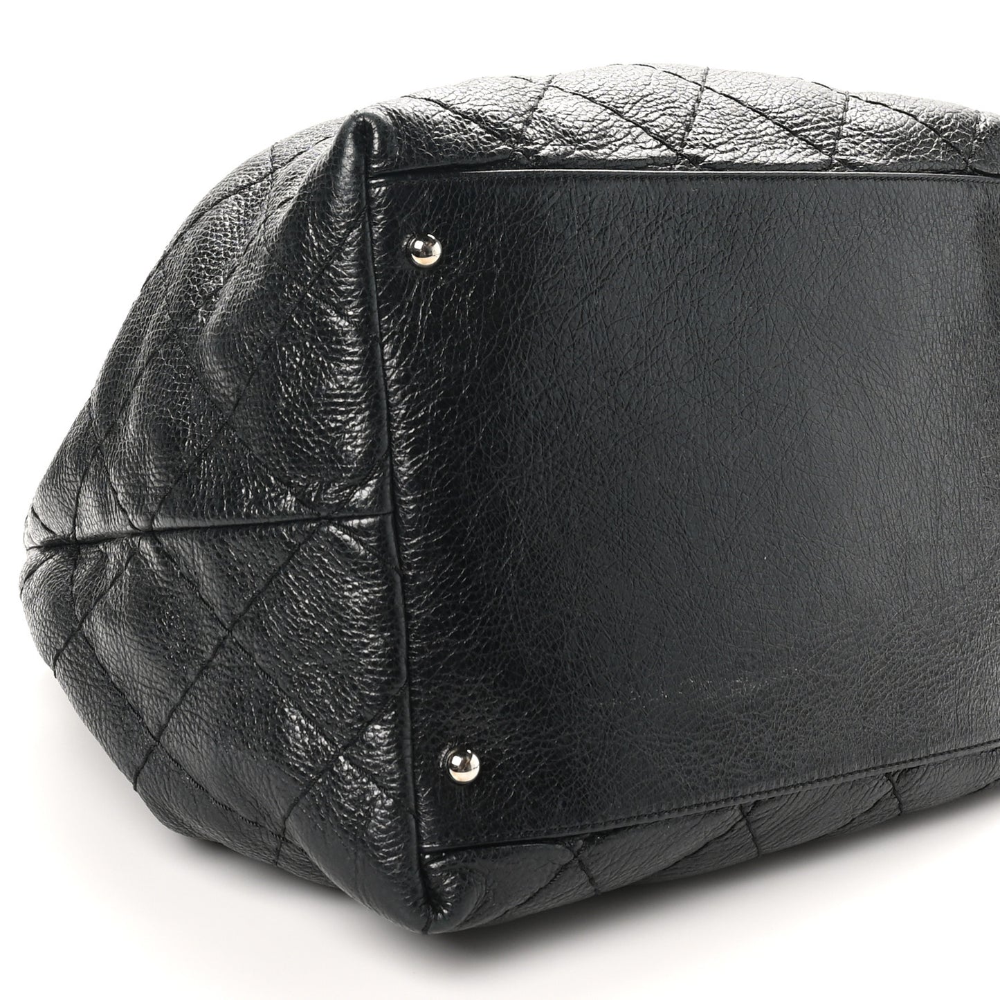 Glazed Calfskin On The Road Drawstring Tote Black