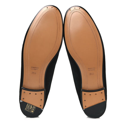 Gucci Velvet Horsebit Womens Jordaan Loafers 39.5 Black 5 of 9