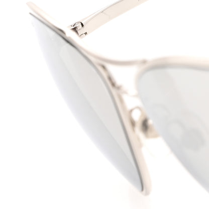 Chanel Mirrored Pilot Summer Sunglasses 4223 Silver 6 of 8