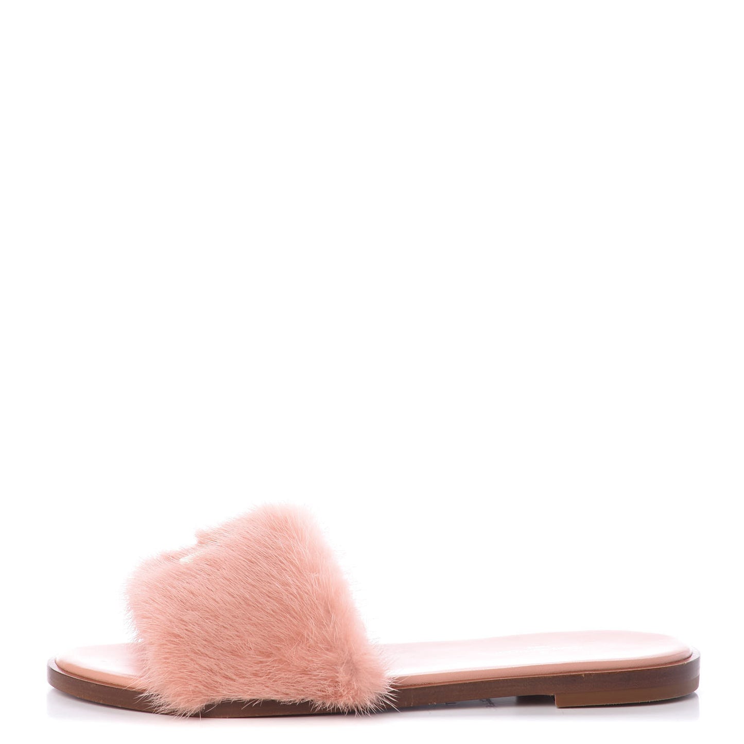 Mink Fur Lock It Flat Mule 37 Rose