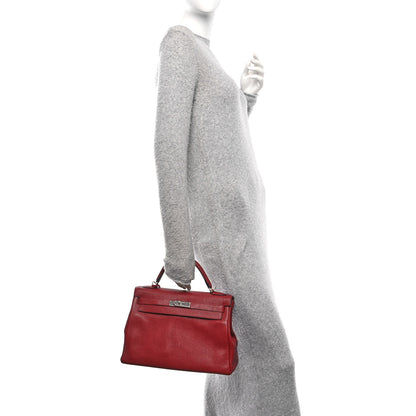 Hermes Taurillon Clemence Kelly Retourne 32 Rouge Grenat 2 of 10