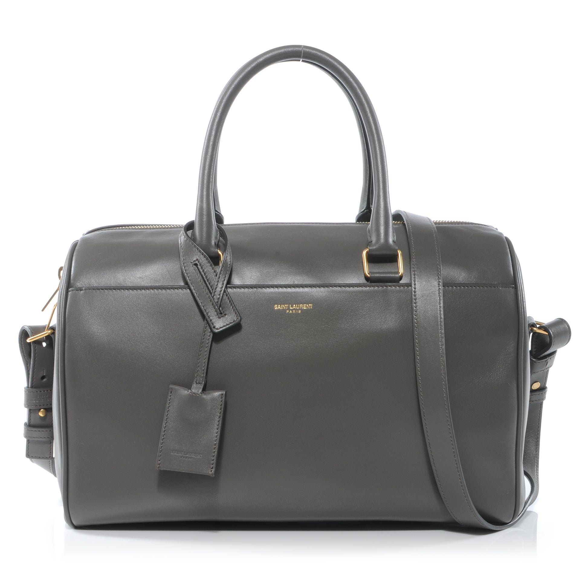 Saint Laurent Leather Classic Duffle 6 Bag Gray 1 of 8
