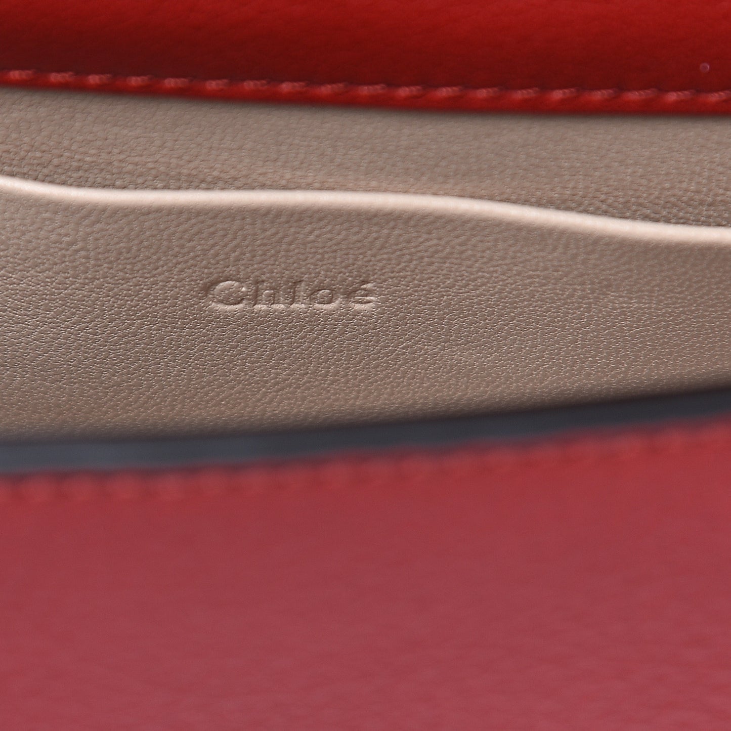Calfskin Small Nile Bracelet Minaudiere Bag Dahlia Red
