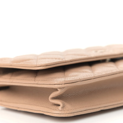 Chanel Caviar Quilted Wallet On Chain WOC Beige 10 of 11