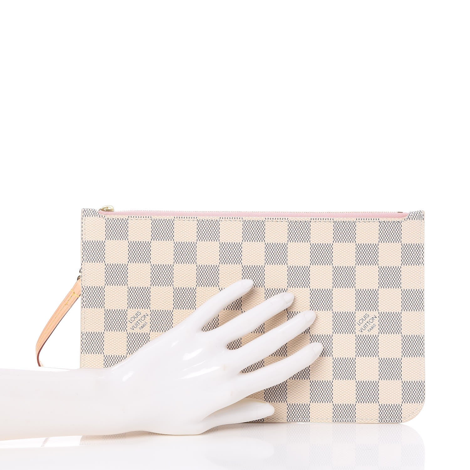 Louis Vuitton Damier Azur Neverfull MM GM Pochette Rose Ballerine 2 of 7
