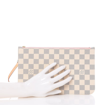 Louis Vuitton Damier Azur Neverfull MM GM Pochette Rose Ballerine 2 of 7