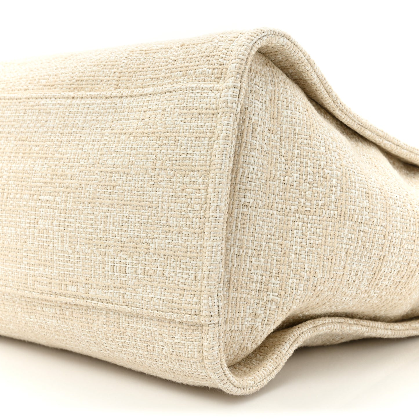 Mixed Fibers Calfskin Medium Deauville Tote Light Beige