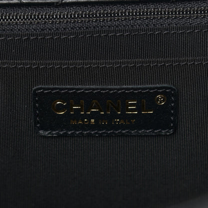 Chanel Metallized Calfskin Quilted Small XXL Travel Flap Bag Black 6 of 9