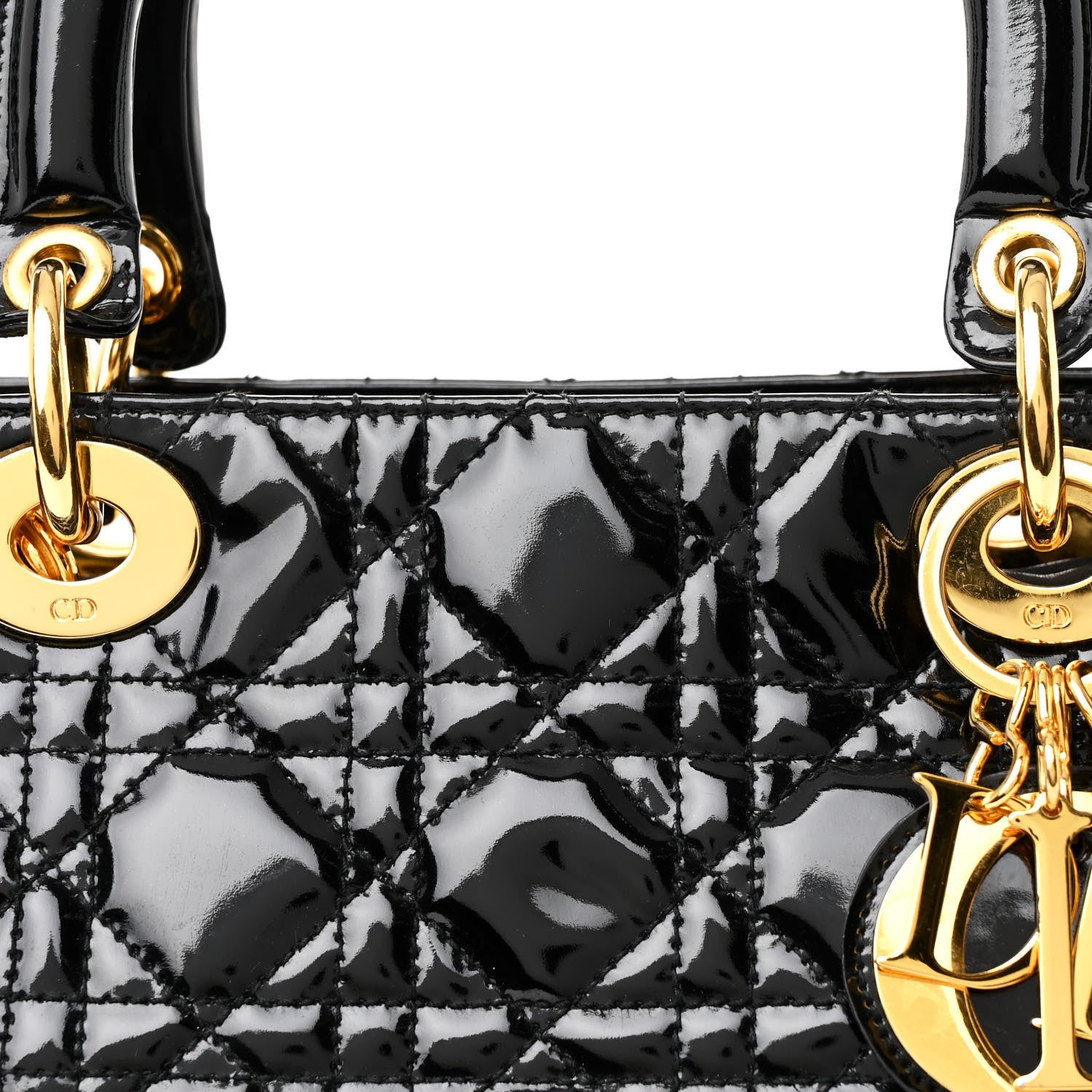 Christian Dior Patent Cannage Medium Lady Dior Black 8 of 14
