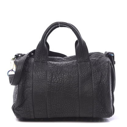 Alexander Wang Pebbled Lambskin Rocco Matte Black Iridescent Hardware 1 of 10