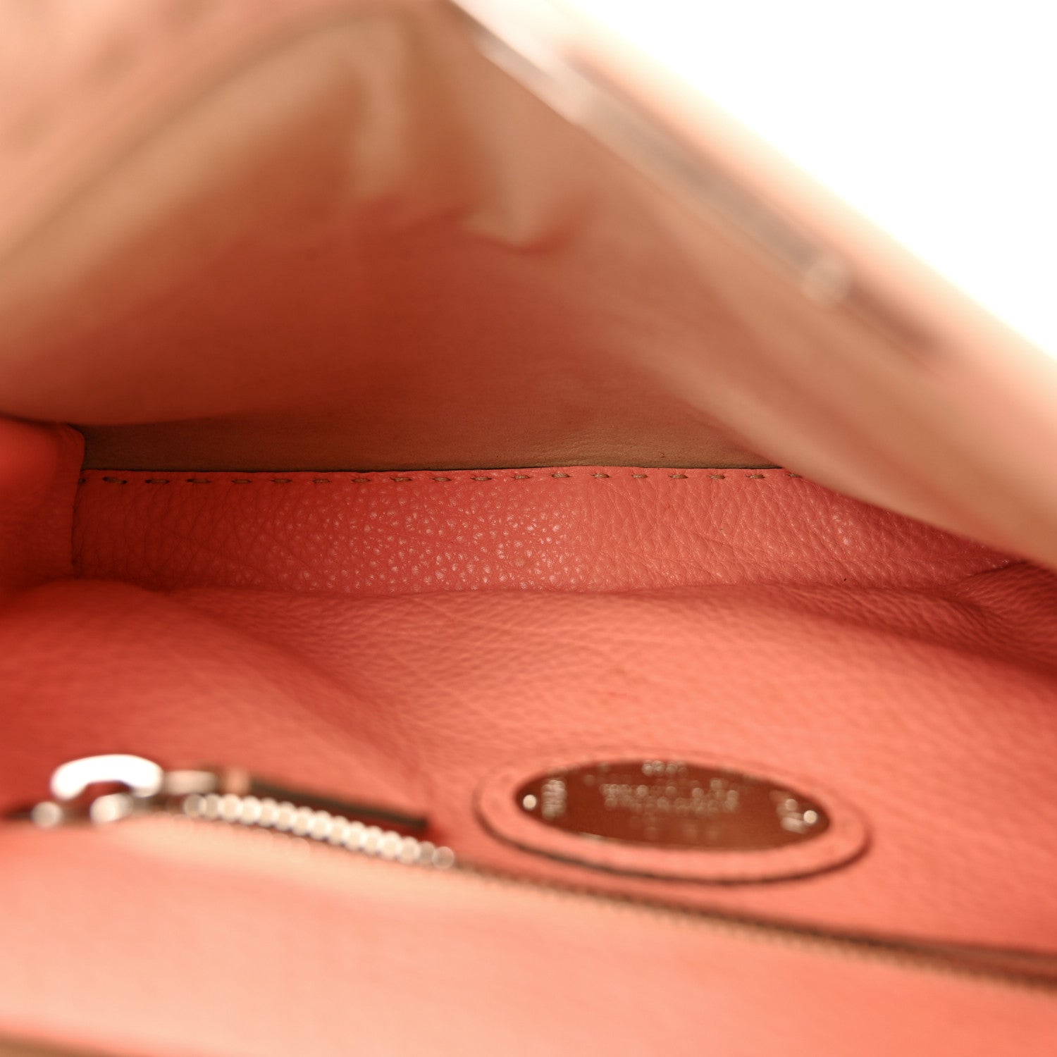 Fendi Cuoio Romano Selleria Bi-Color Medium Peekaboo Iconic Satchel Rosa Plaster Pesca 5 of 16