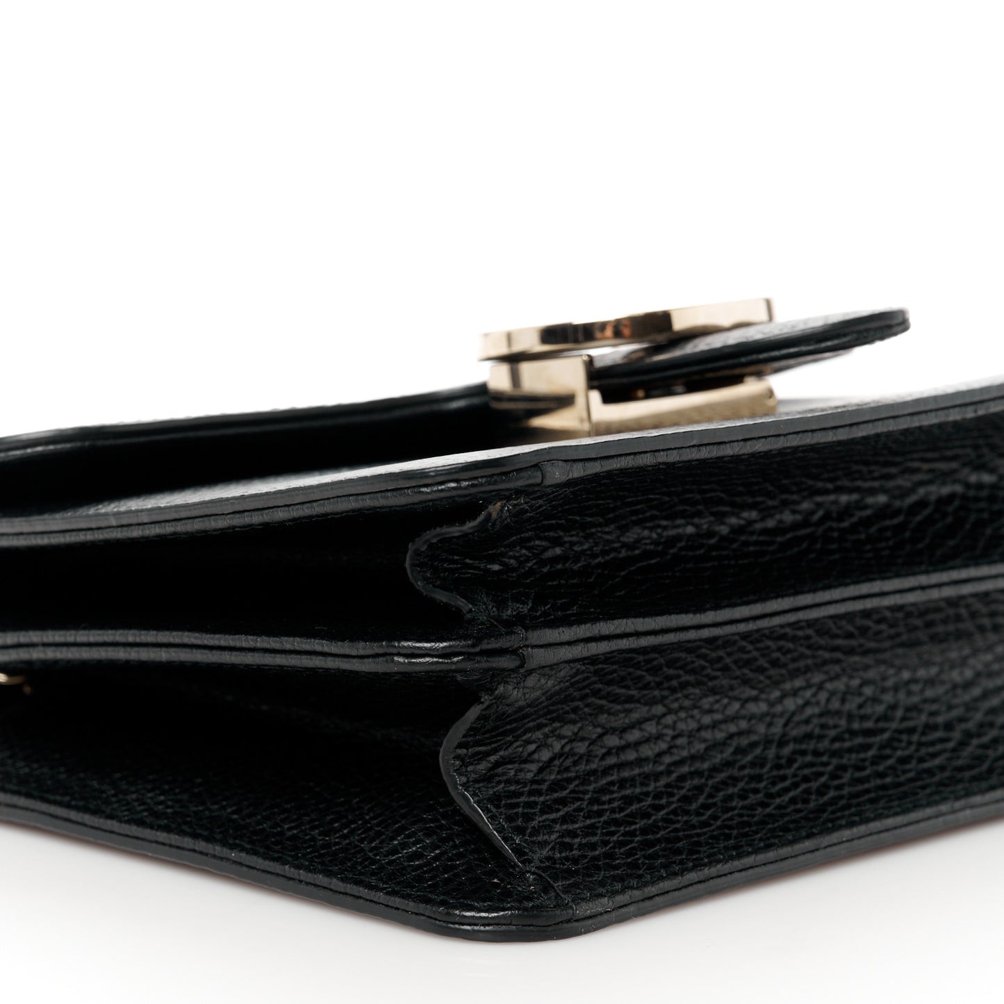 Dollar Calfskin Small Interlocking G Shoulder Bag Black