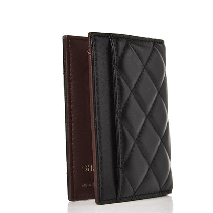 Chanel Lambskin Quilted Card Holder Wallet Black 3 of 8