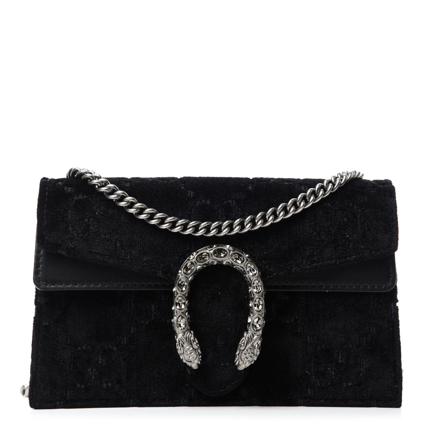 Gucci Velvet Super Mini Dionysus Shoulder Bag Black 1 of 10
