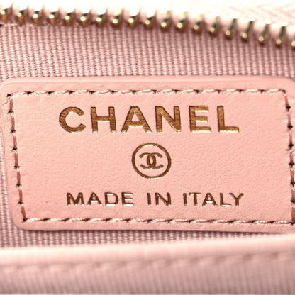 Chanel Lambskin Quilted 19 Zip Around Coin Purse Wallet Light Pink 6 of 8