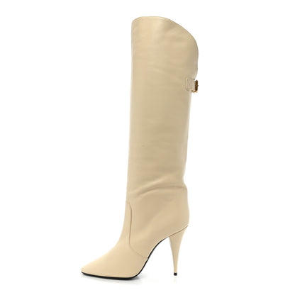 Saint Laurent Lambskin Koller 110 Tall Boots 42 Real Beige 1 of 9