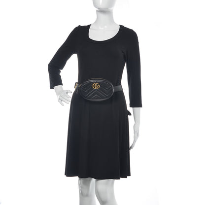 Gucci Calfskin Matelasse GG Marmont Belt Bag 105 42 Black 2 of 15