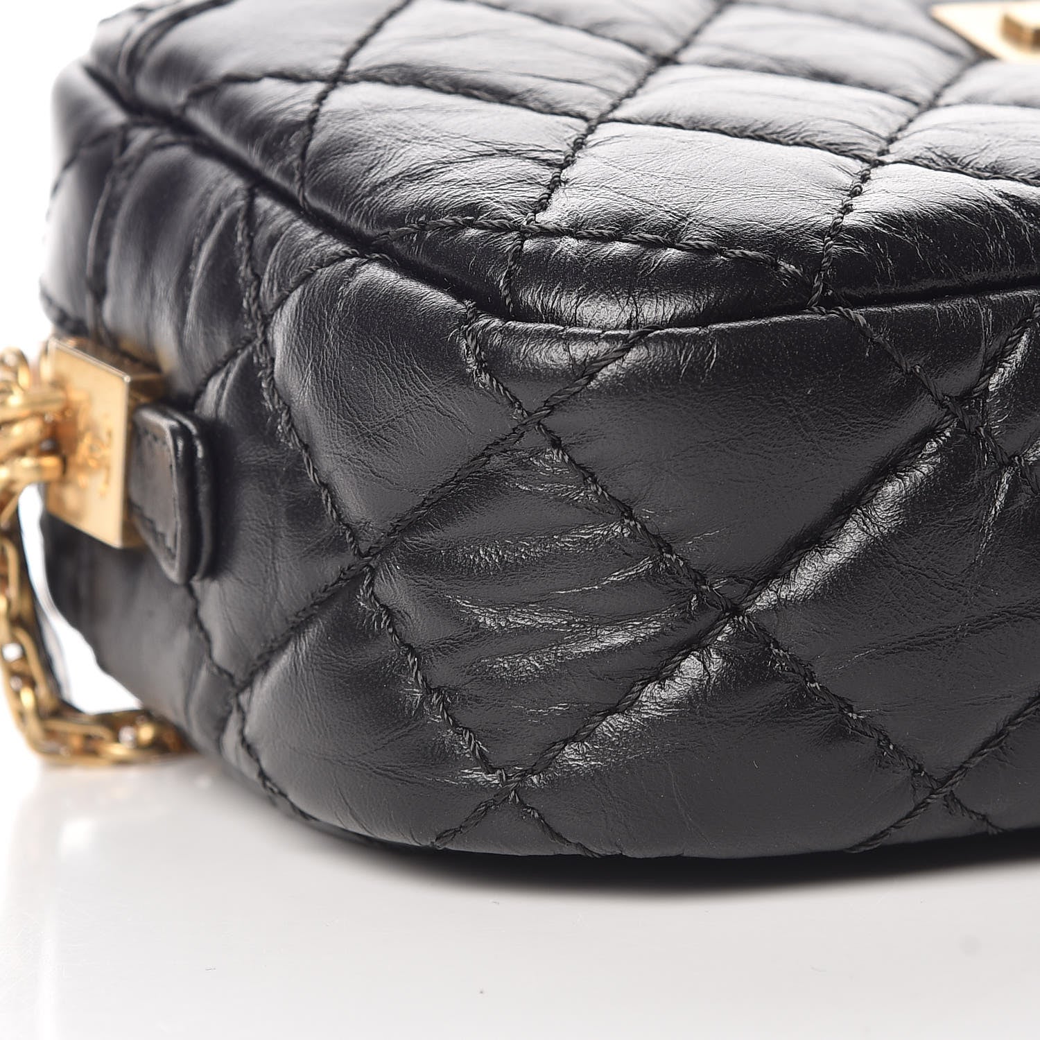 Chanel Aged Calfskin Quilted Mini Reissue Camera Case Black 8 of 10