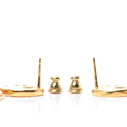 Chanel Metal Large Paris Button Earrings Gold 3 of 4