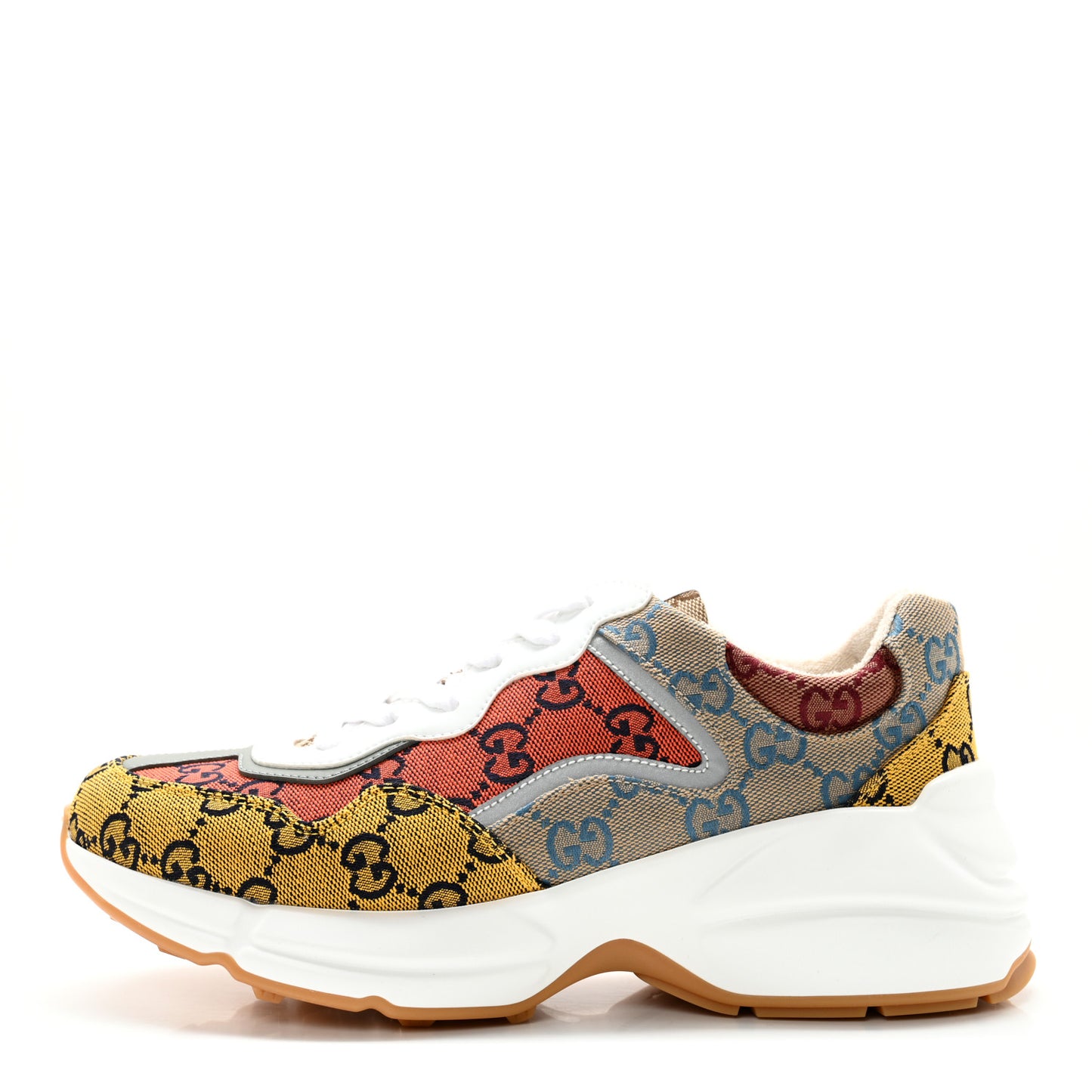 Monogram Multicolor Demetra Womens Rhyton Sneakers 38 Yellow Blue Great White Tabasco
