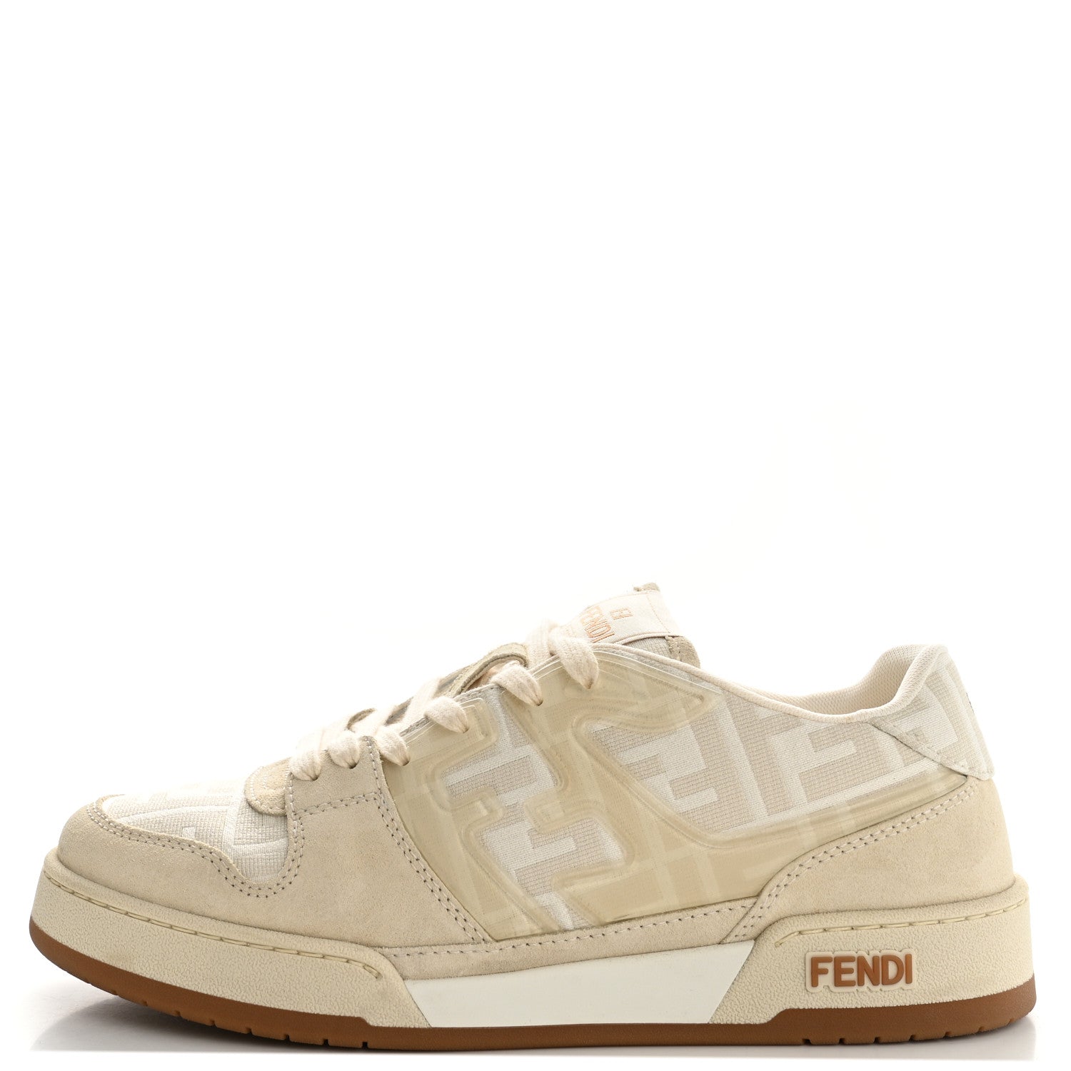 Fendi Suede Tessuto FF Fendi Match Low Top Sneakers 39.5 White 1 of 10