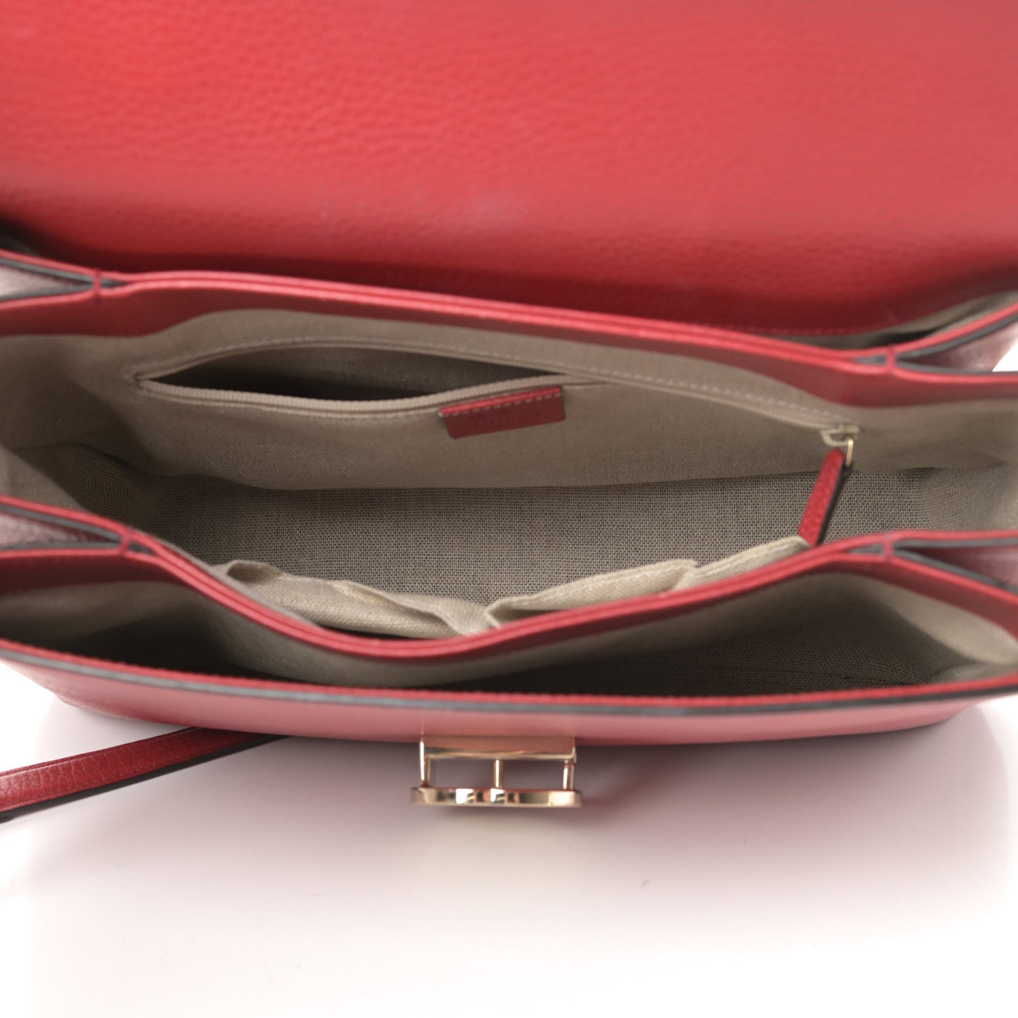 Dollar Calfskin Medium Interlocking G Top Handle Shoulder Bag Red