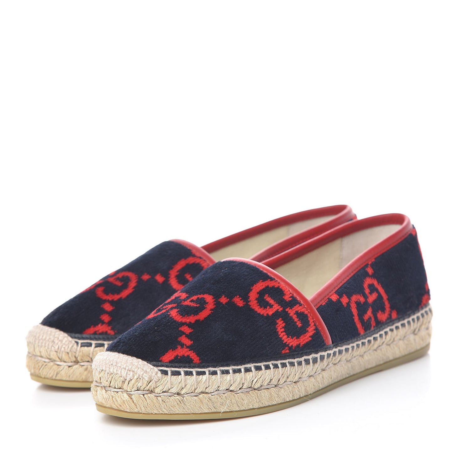 Terry Cloth GG Monogram Espadrilles 35.5 Blue Red