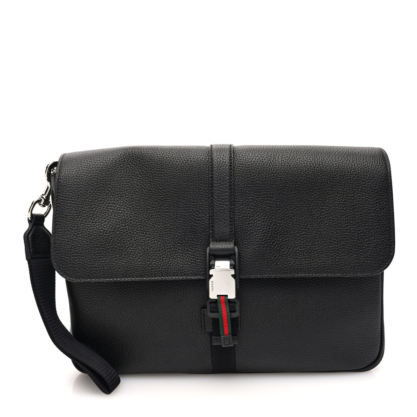 GG Calfskin Web Medium Business Case Black