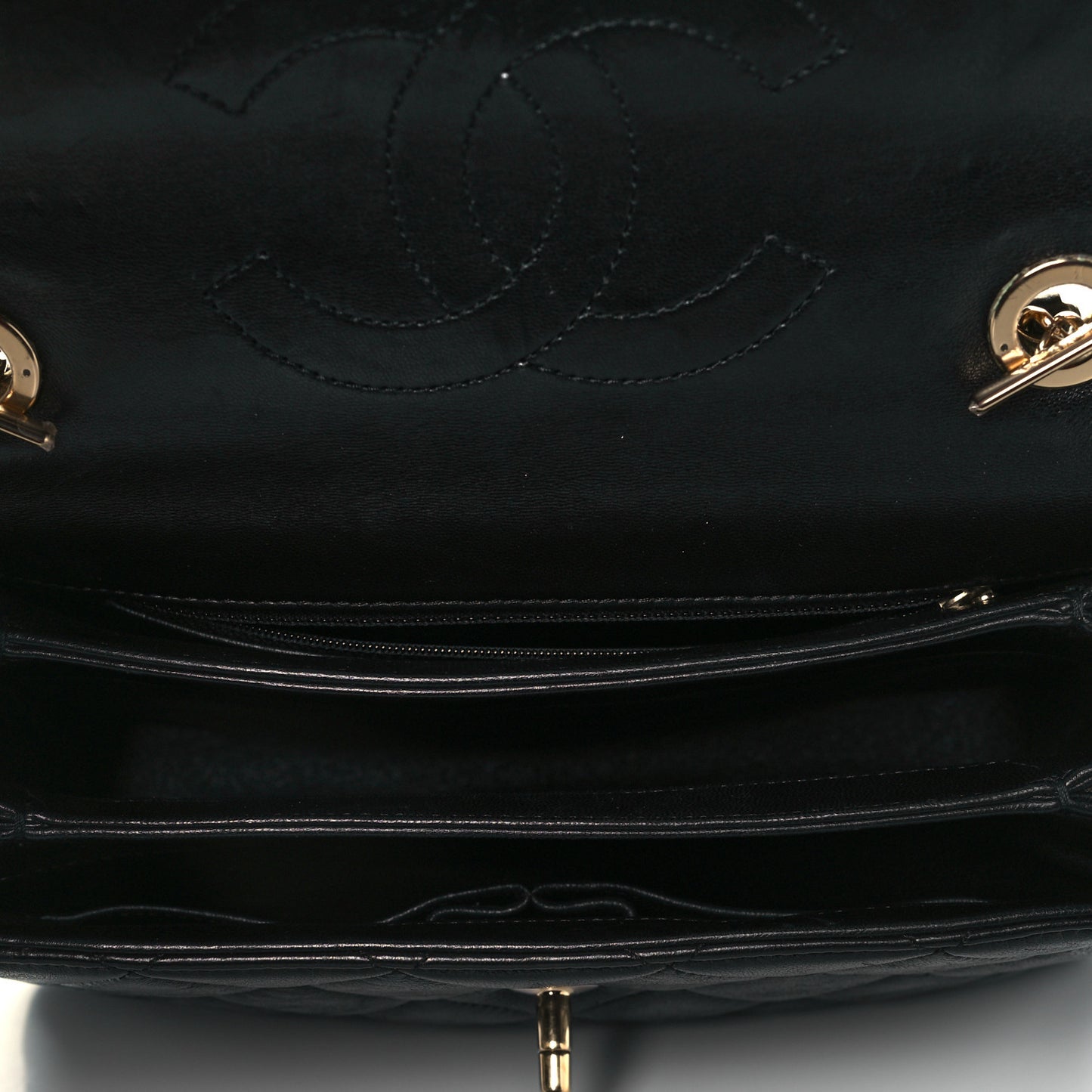 Lambskin Quilted Small Trendy CC Dual Handle Flap Bag Black