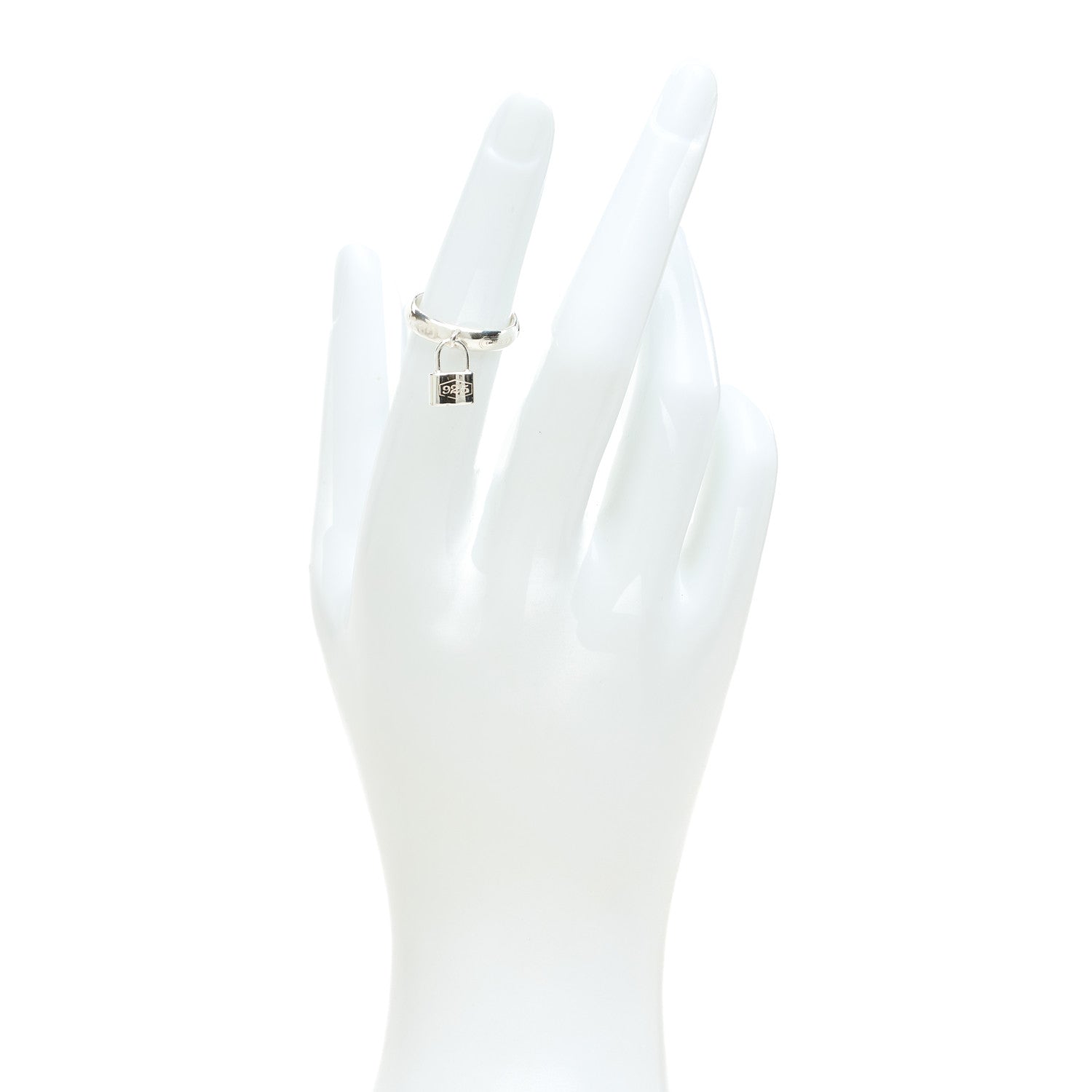 Tiffany Sterling Silver 1837 Lock Charm Ring 49 5 2 of 4