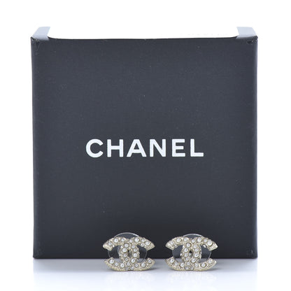 Chanel Pearl Crystal CC Earrings Gold 5 of 5