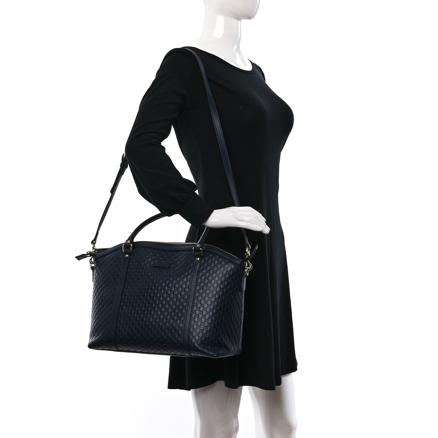 Gucci Soft Microguccissima Dome Satchel Navy 2 of 9