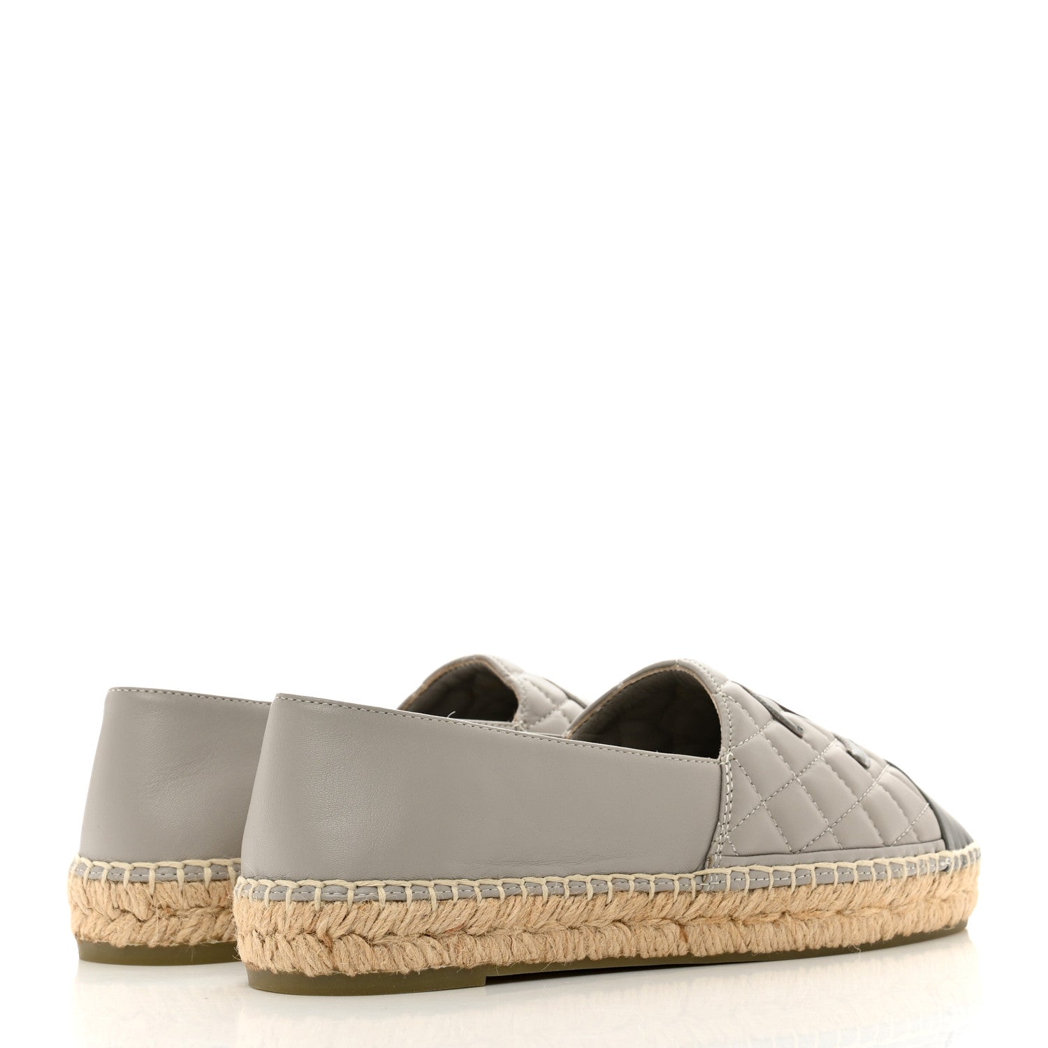 Chanel Lambskin Quilted CC Espadrilles 40 Grey 4 of 9