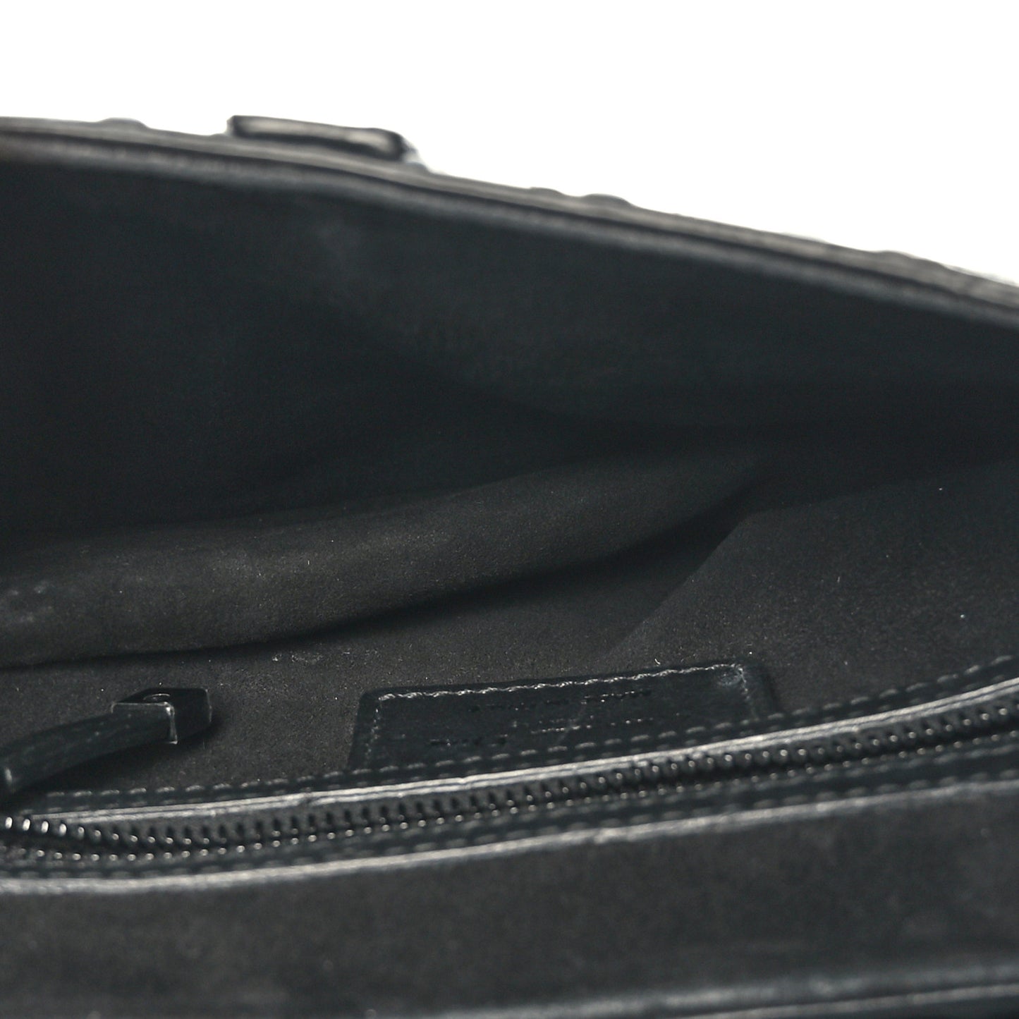 Calfskin Embossed Oblique Saddle Bag Black