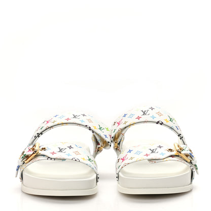 Louis Vuitton LV X TM Monogram Multicolor Bom Dia Comfort Mule Sandals 39.5 White 3 of 9
