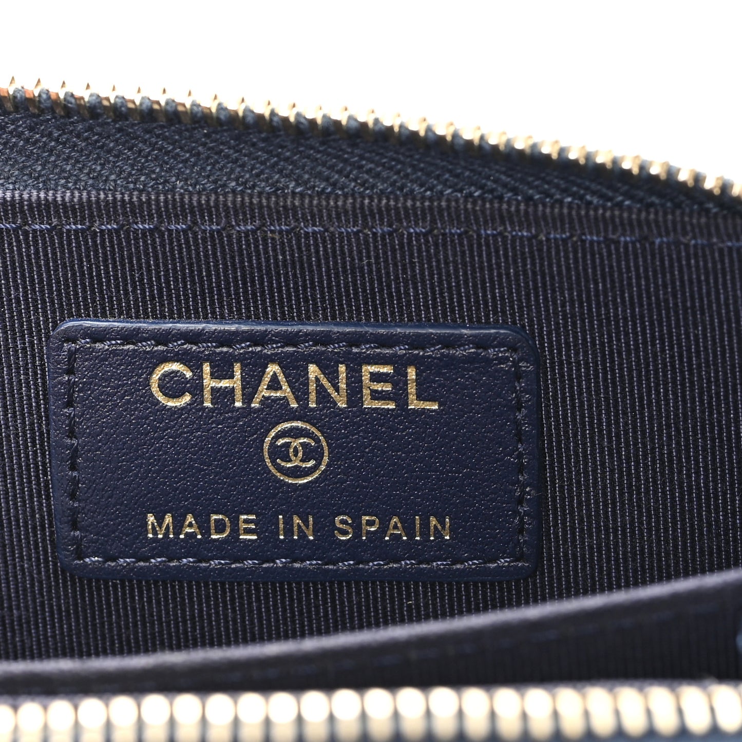Caviar Quilted Zip Coin Purse Blue
