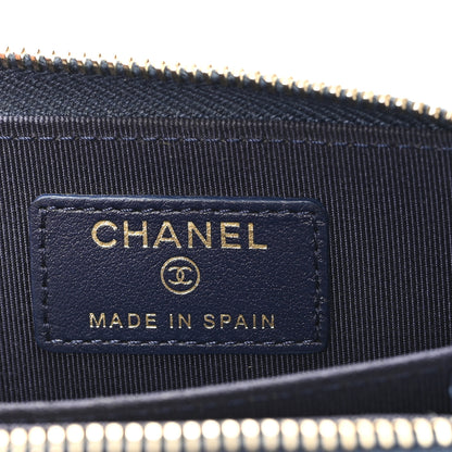 Chanel Caviar Quilted Zip Coin Purse Blue 6 of 7